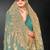 Sea green sequin embroidered art silk saree with blouse piece