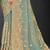 Sea green sequin embroidered art silk saree with blouse piece