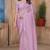 Pink sequin zari resham embroidered saree with matching blouse piece
