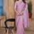 Pink sequin zari resham embroidered saree with matching blouse piece