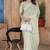 Cream sequin zari resham embroidered saree with matching blouse piece