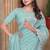 Sky blue sequin zari resham embroidered saree with matching blouse piece