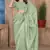 Green sequin zari resham embroidered saree with matching blouse piece
