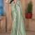 Green sequin zari resham embroidered saree with matching blouse piece
