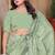 Green sequin zari resham embroidered saree with matching blouse piece