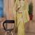 Mustard sequin zari resham embroidered saree with matching blouse piece