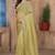 Mustard sequin zari resham embroidered saree with matching blouse piece