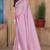 Pink sequin zari resham embroidered saree with matching blouse piece