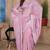 Pink sequin zari resham embroidered saree with matching blouse piece