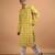 Yellow floral printed cotton  kurta