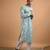 Blue floral printed cotton  kurta