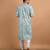Blue floral printed cotton  kurta