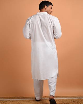 White plain cotton  kurta 3