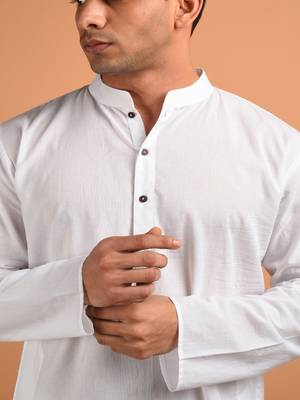 White plain cotton  kurta 4