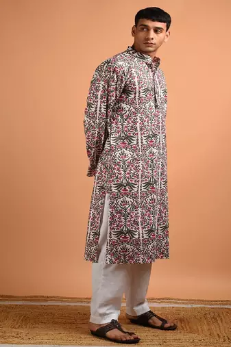 Multicolor floral printed cotton  kurta