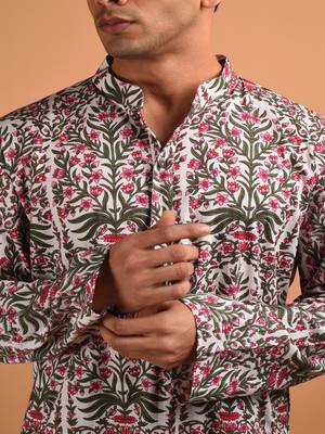 Multicolor floral printed cotton  kurta 3