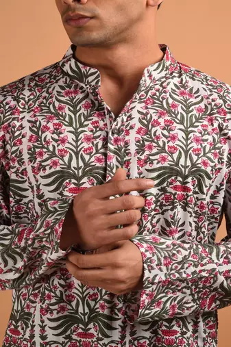 Multicolor floral printed cotton  kurta