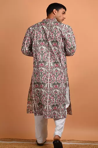 Multicolor floral printed cotton  kurta