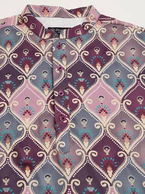 Purple kurta pant set with ethnic motifs print     indian wedding & festival outfit 5
