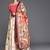 cream digital floral print satin silk lehenga choli with dupatta