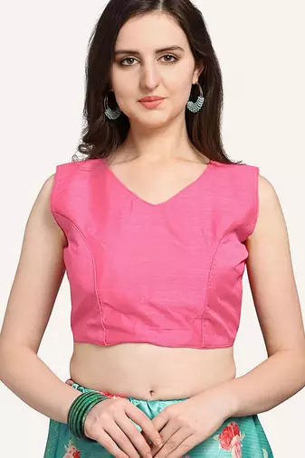 Pink Digital Floral Print Satin Silk Fabric Semistitched Lehenga Choli With Jequared Unstitched Blouse with Dupatta