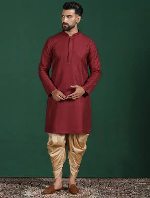 Red embroidered kurta patiala set     traditional indian outfit for weddings 2