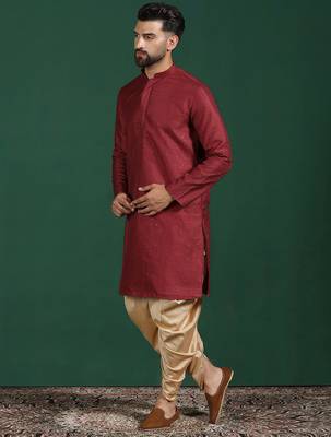 Red embroidered kurta patiala set     traditional indian outfit for weddings 4