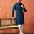 Blue sequins kurta pyjama set     festive indian party wear for men