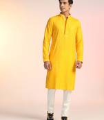 Yellow sequins kurta pant set     eye-catching indian outfit for celebrations
