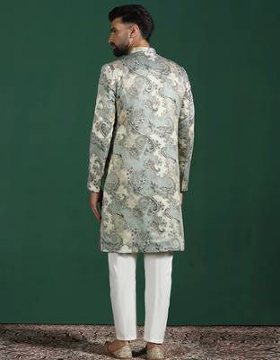 multicolor sherwani pyjama set with paisley sherwani 4