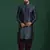 Navy blue embroidered sherwani dhoti set     indian groom wedding wear
