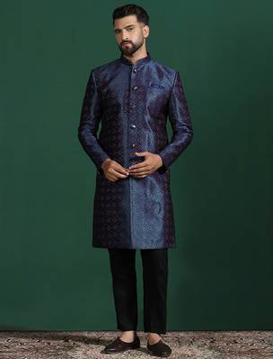 Navy blue Indo-western Dress In Embroidery for Formal Indian Weddings 2