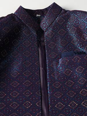 Navy blue Indo-western Dress In Embroidery for Formal Indian Weddings 5