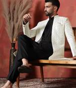 White open sherwani kurta pyjama set     formal indian ethnic wear for men
