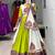 Parrot Green Cotton Gamthi Work Navratri Wear Lehenga Choli
