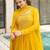 Mustard yellow faux blooming anarkali gown