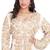 Ethnic Luxe White Moroccan Stitched Kaftan with Gold Embroidered Design Work 