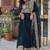 Midnight blue faux blooming anarkali gown
