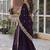 Deep wine faux with zari & sequin embroidery Anarkali With Dupatta
