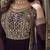 Deep wine faux with zari & sequin embroidery Anarkali With Dupatta