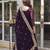 Deep wine faux with zari & sequin embroidery Anarkali With Dupatta