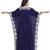 Graceful Navy Blue Georgette Stitched Kaftan with Classic White Embroidery and Batwing Sleeves