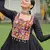 White Rayon Gamthi Work Navratri Wear Peplum Top With Lehenga