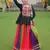 Red Rayon Kutchi Work Navratri Wear Pelpum Top With Lehenga