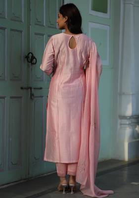 Blush pink half lily suit set 3