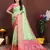 Pista zari embroidey work silk designer saree with blouse piece
