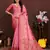 Pink meenakari weaving work organza silk saree with blouse piece