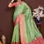 Green meenakari weaving work organza festival wear saree with blouse piece