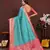 Blue meenakari weaving work organza festival wear saree with blouse piece
