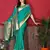 Aqua zari weaving paithani silk blend festival saree with blouse